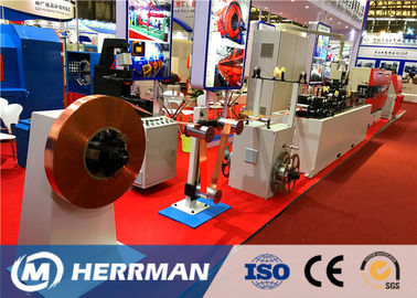 Welding And Corrugation Cable Armouring Machine For Flexible Fireproof Cable